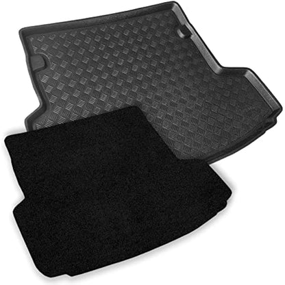 To Fit Kuga 2013-2017 [2017+ is the same model number] Tailored PVC Boot Liner/Mat/Tray + Black Anti Slip Carpet Insert