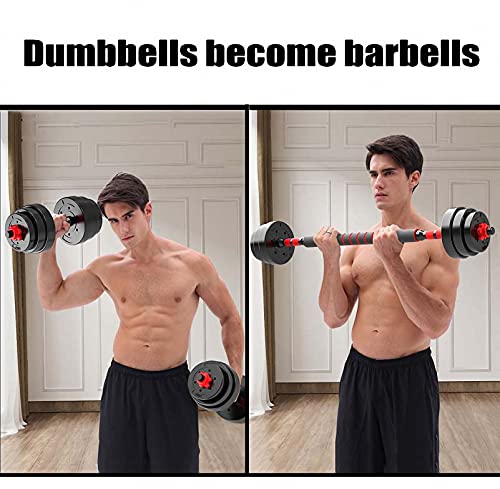BCBIG Adjustable Dumbbells Weights Set pair Home Gym Fitness for Men/Women Barbell Set 2-in-1 with connector Strength Training Fitness 10KG(5KG*2)