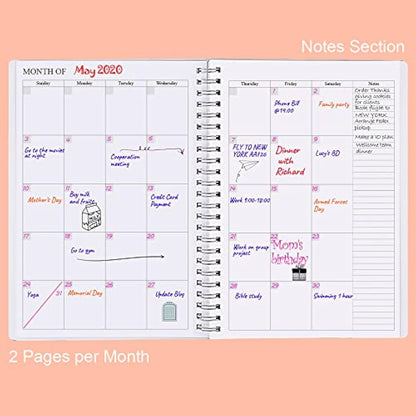 Undated Diary A5 Planner for 2024 or Any Year, Weekly & Monthly Organizer Notebook&Journal to Track Goals, Improve Productivity & Time Management, 15 x 21cm, Perfect to Organize Your Daily Life, Twig