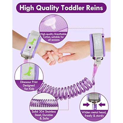 Lehoo Castle Baby Reins Anti Lost Wrist Link,Toddler Reins with Lock for Walking, Child Safety Harness Walking Leash for Children Boys and Girls (Purple)