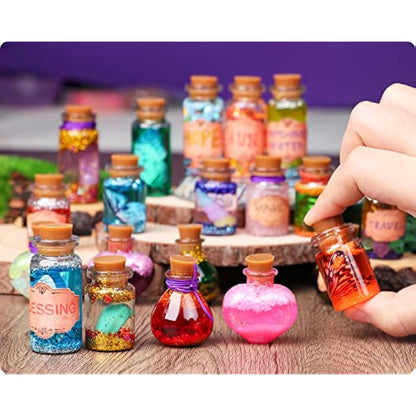 Mostof DIY Fairy Potions Craft Kits for Kids, Mix 20 Magical Wizard Potions with Energy Crystal Dust, Creative Gift Toy
