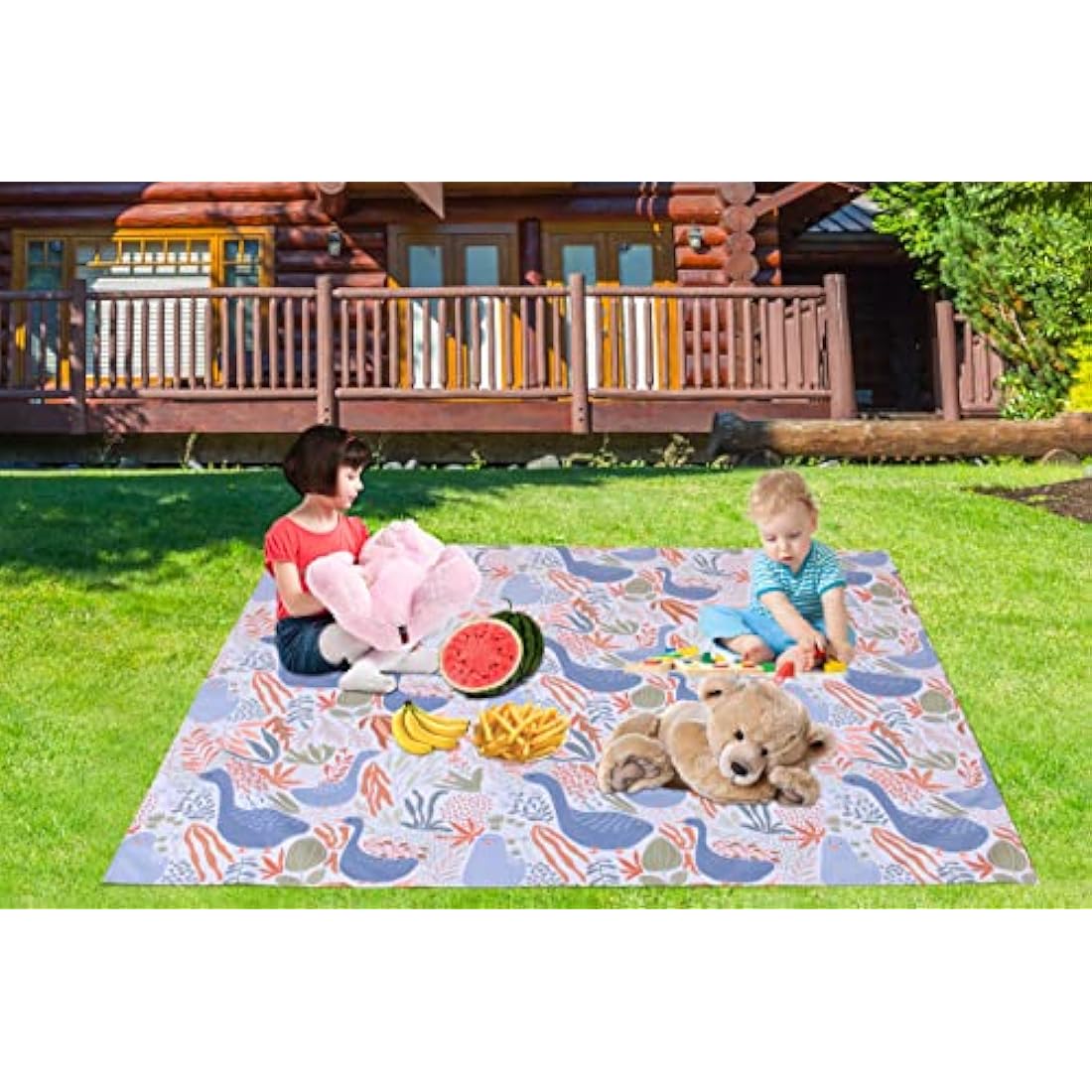 Splat Mat for Under High Chair/Arts/Crafts, Waterproof and Anti-Slip Splash Mat Floor Protector, Washable Highchair Floor Mat, 51 Inch Reusable Messy Mat and Baby Feeding Table Cloth (Duck)
