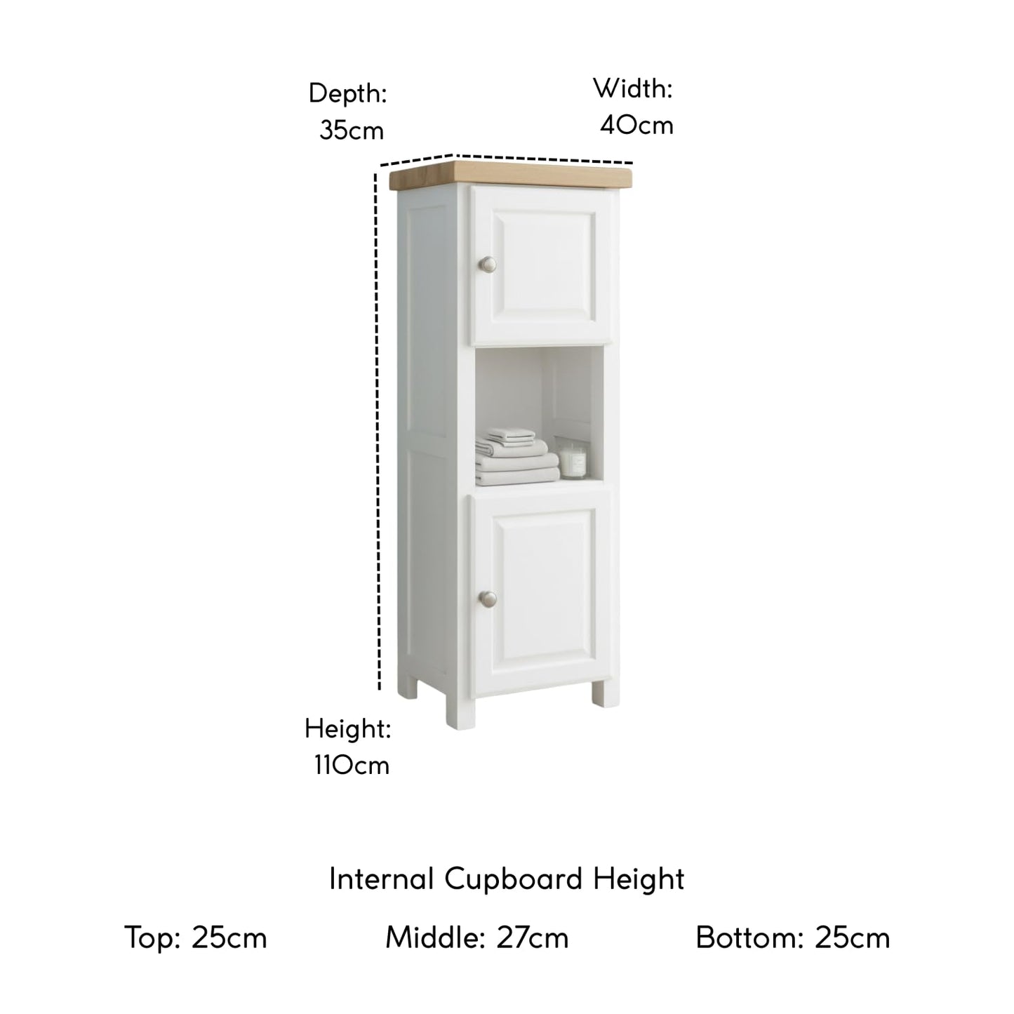 GROF GROFurniture Tall White Slim Cabinet Hallway Storage or Livingroom Unit, Corner Display Unit with Shelf
