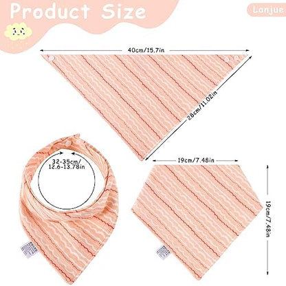 Baby Bandana Dribble Bibs, 10-Pack Cotton Baby Feeding Bibs Super Absorbent Drool Bibs with Adjustable Snaps for 0-36 Months Newborn and Toddlers