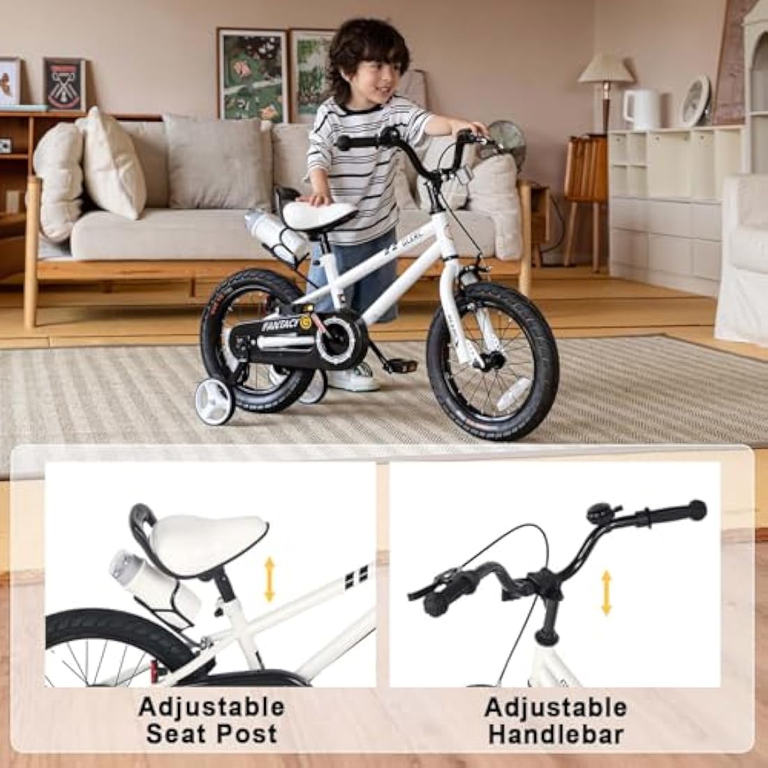 Glerc Fantacy 18 Inch Kids Bike for 2-14 Years Old Boys Girls with Water Bottle Holder & Stabilisers, Multiple Colors