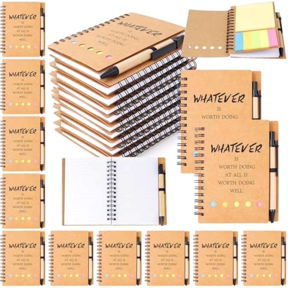 Spiral Notebook,42 Set Thank You Gifts Inspirational Spiral Notebook Portable Prayer Journal Pocket Notepad Employee Appreciation Gifts Bulk Journals Lined Note Pad for Home/School/Office Supplies