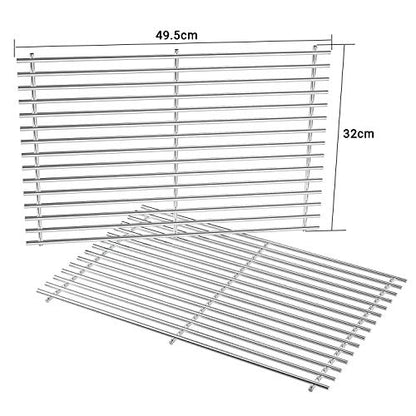onlyfire Replacement BBQ Stainless Steel Cooking Grill ROD Grid Grates for Weber 7528 Genesis E/S 300 series Models Grill, Set of 2