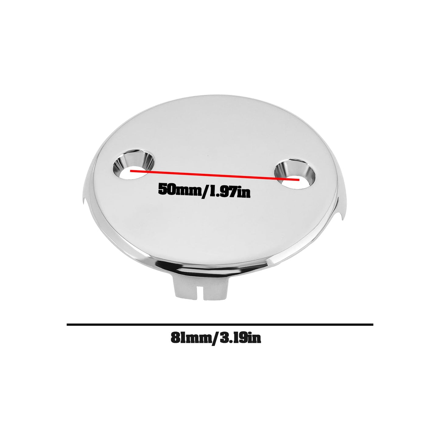LT Easiyl 1PC Two Hole Bathtub Overflow Faceplate Diameter 81mm Hole Center Distance 50mm with Screw Stainless Steel Bathtub Overflow Drain Cover