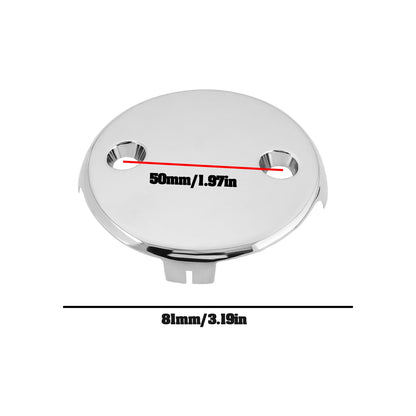 LT Easiyl 1PC Two Hole Bathtub Overflow Faceplate Diameter 81mm Hole Center Distance 50mm with Screw Stainless Steel Bathtub Overflow Drain Cover