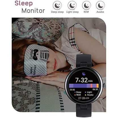 SHANG WING Lynn Smartwatches for Women,1.1inch Display Screen Fitness Watch for Women,Small Stylish Smart Watch with Pedometer Sleep Monitor SpO2-Monitor Heart Rate Fitness Watch for Android iOS