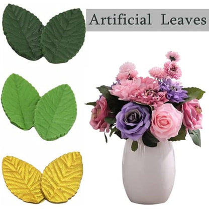 Raiflager 100 PCS Artificial Silk Leaves Green Artificial Floral Leaves Artificial Leaves for Crafts Scrapbooking Floral Arrangements Wedding Garland Party Decorations (Green)