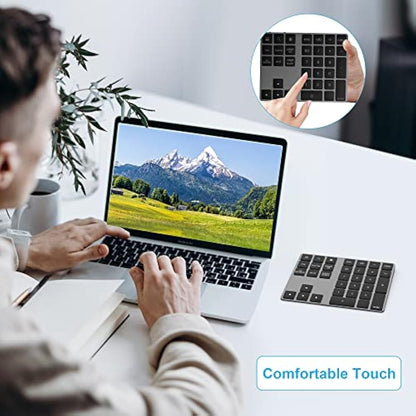Yeemie Bluetooth Number Keypad Wireless Numeric Keypad - with 34-Keys, Portable Number Pad for All Laptop Desktop, Black