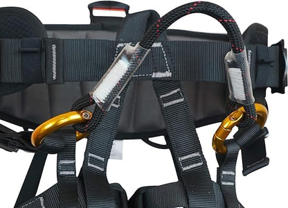 Climbing Harness, Half Body Tree Climbing Harness Men,Thicken Widen Protect Waist Safety Harness for Arborist Harness,Working Rescuing at Height Safety Belt Harness