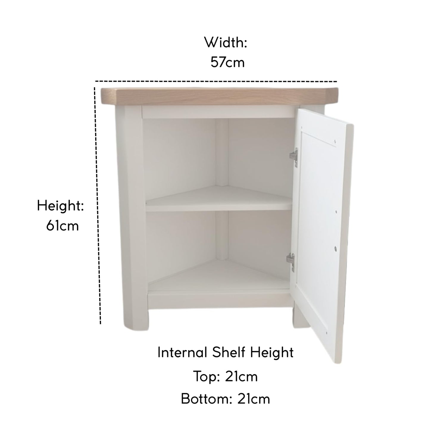 GROF GROFurniture Snow White Painted Corner Cabinet, Small Triangle Cabinet Storage Cupboard for Lvingroom, Bathroom & Hallway