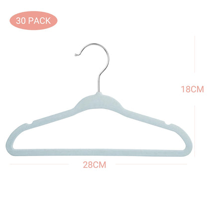 MangoKit Blue Baby Velvet Hangers Non-Slip Kids Coat Hangers 30 Pack