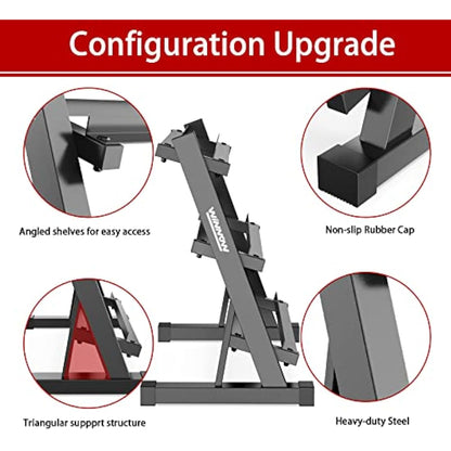WINNOW 3 Tier Dumbbell Rack Home Gym Dumbbell Storage Stand Weights Storage Rack for Dumbbells