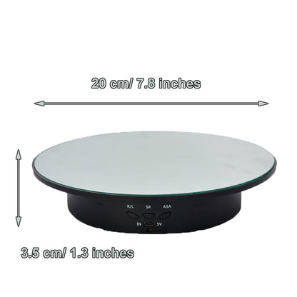 zalati Rotating Display Stand Motor-driven Turntable 360° Electric Show Pedestals with Mirror Coating for Action Figures, Photography