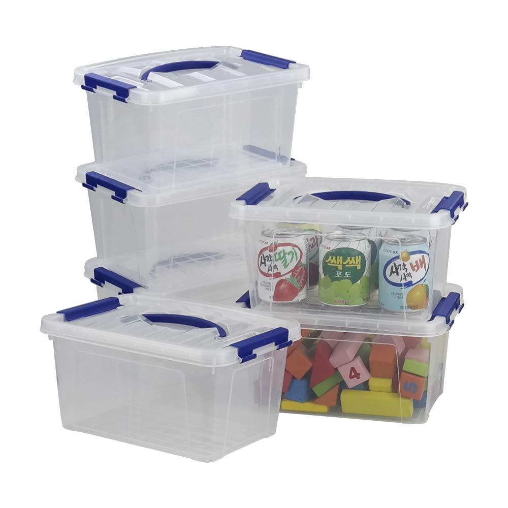 Eudokky 6 Pack Clear Storage Boxes with Lids, Plastic Container Boxes Set
