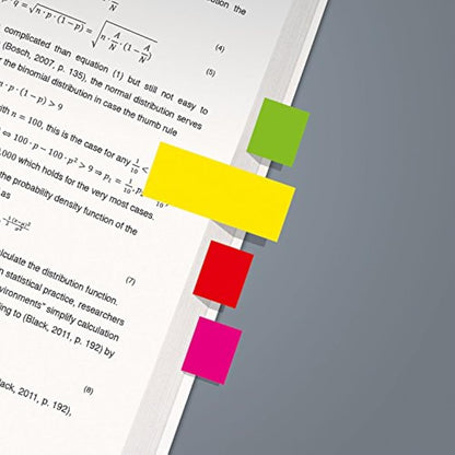 SIGEL HN655 Index Page Markers, Orange/Yellow/Red/Green/Pink 200 strips (pack of 10)