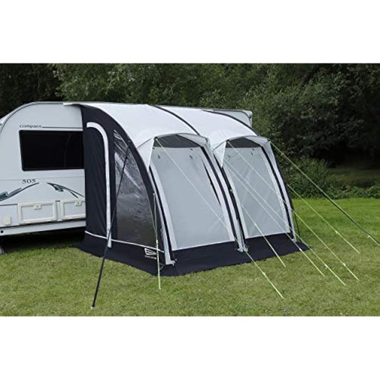 Leisurewize Ontario 20-260 Caravan Porch Awning, Rail Height 235-250cm x Depth 240cm x Width 260cm (LWA30) - Comes with two shades with a mesh vent above the front windows to let in fresh air.