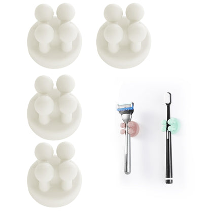 Silicone Toothbrush Holders Multi-Function Hook Razor holder Waterproof Self Adhesive Wall Mounted Single Hook for Wall or Glass for Hanging Bathroom