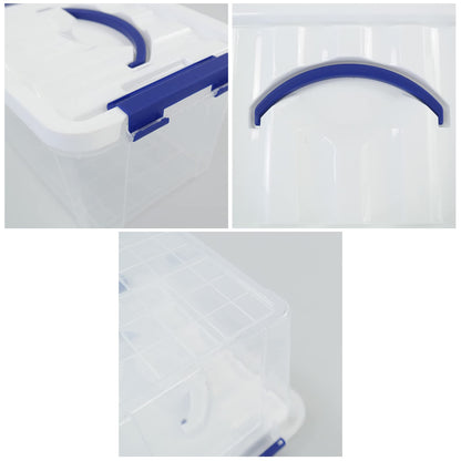 Nesmilers 6-Pack Plastic Boxes with Lid, 6 Liter Small Clear Storage Box