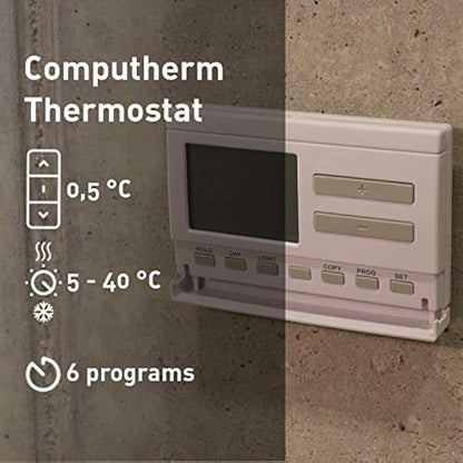 COMPUTHERM Q7RF Wireless Programmable Room Thermostat, Temperature Thermometer, Portable Thermostat, Economy & Comfort Mode