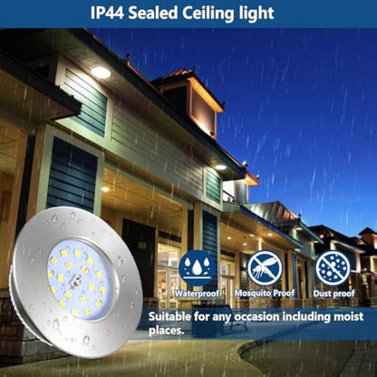 HiBay 10x 5W LED Recessed Spotlights Ceiling Lights IP44 Bathroom Downlights Brushed Chrome Spot Lights Ultra Slim Downlighters Cool White 6000K 240V