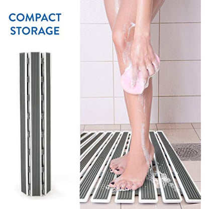 Tatkraft Bond Non-Slip Bath Mat, 62x40cm (24.4x15.7in), Fast Drying, Inside Shower/Bathtub Mat, Bathroom Floor Antislip Mat, PP frame and PVC anti-slip surface, 126 Strong Suctions Cups, Anti Mould