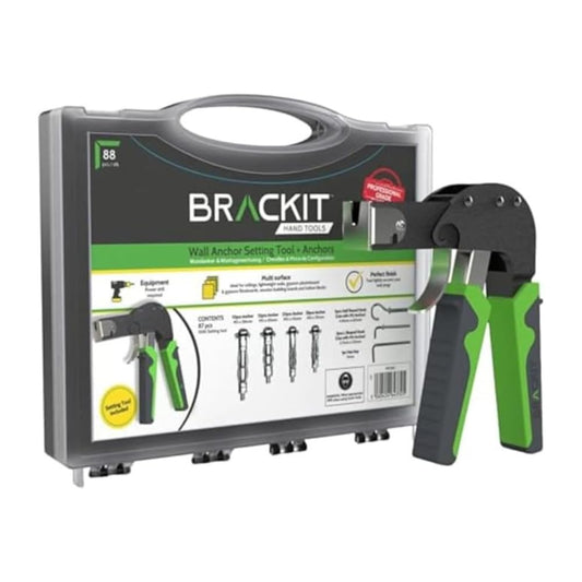 Brackit Plasterboard Fixing 88 Piece Wall Anchor Setting Tool Kit - in Carry Case with Instructions ? for Cavity, Drywall & and Wall Mounting Includes