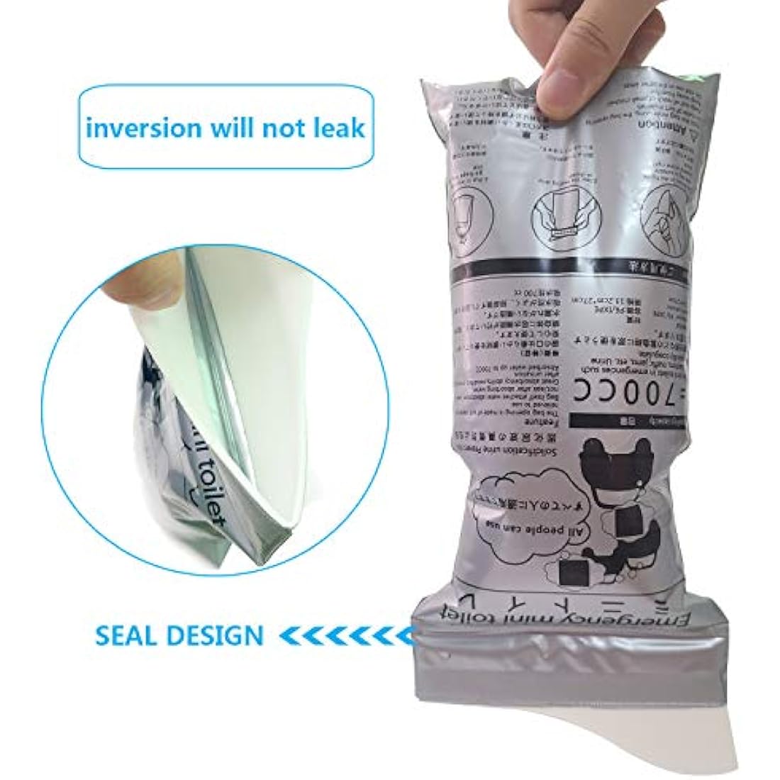 Alled Disposable Urine Bags, 700ml Pee Bags for Camping Travel Outdoor Urinal Toilet Traffic Jam Emergency Portable Car Vomit Bag,Urine Bag Gel for Men Women Kids Children Patient and Pregnant