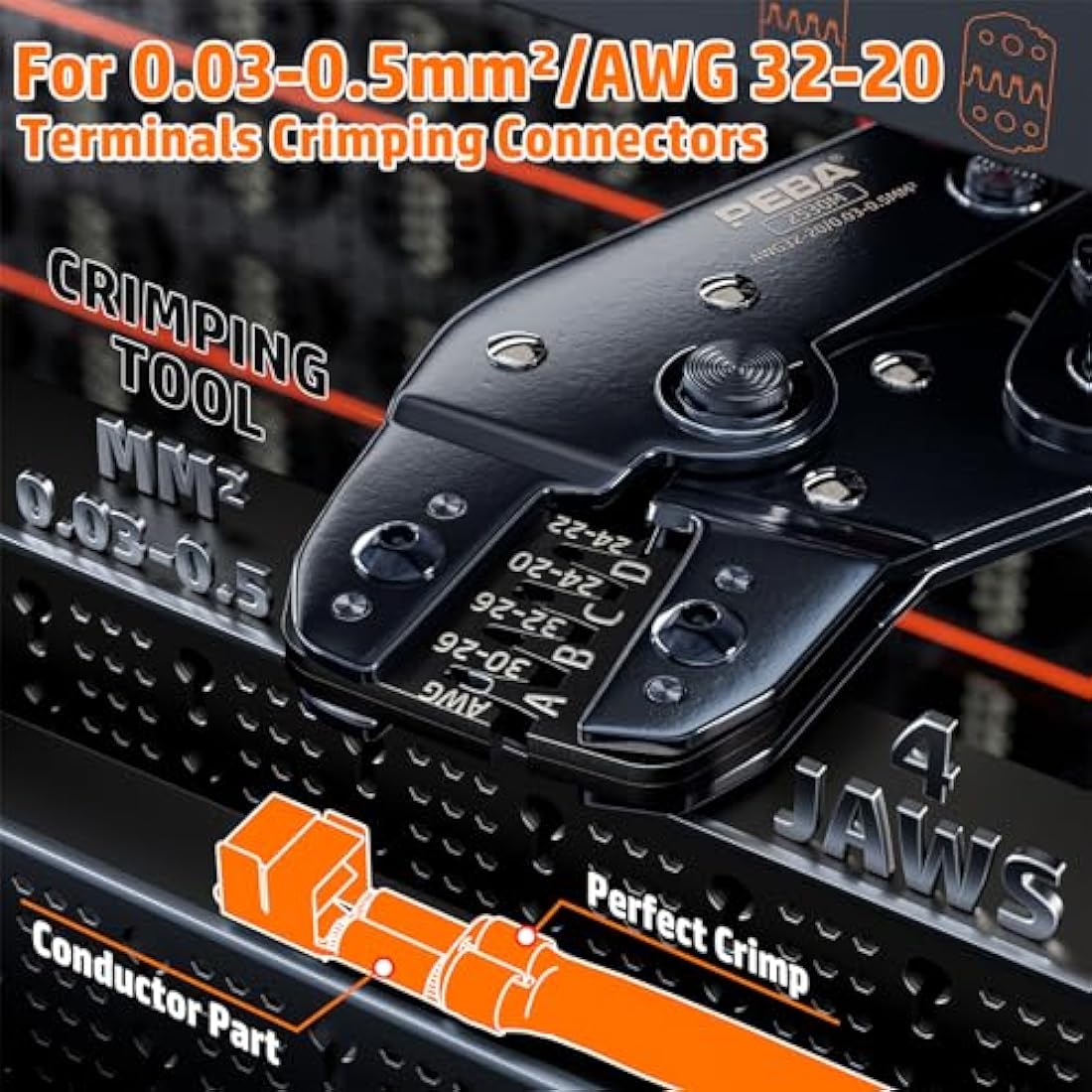 JST Crimping Tool Kit, 2.54mm JST XH &JST SM Connectors Set has 20 Types, with Wire EDM Crimper Pliers + Tote Toolbox | PEBA 0.03-0.5mm²(AWG32-20) Ratcheting Crimper, for JST Series, Dupont, Molex