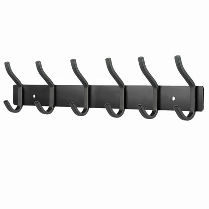 MEIJO Coat Hooks Wall Mounted, Coat Rack Wall Mounted Stainless Steel with 6 Hooks Heavy Duty Coat Hooks for Door, Bedroom, Bathroom, Kitchen