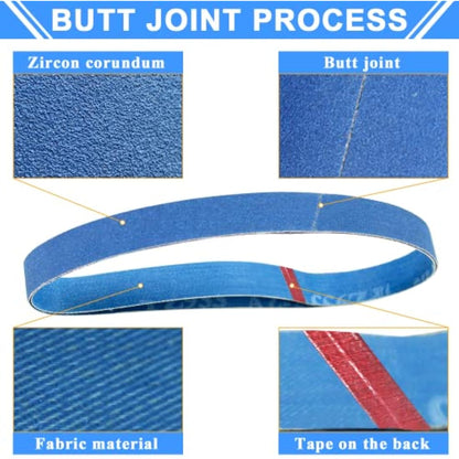 FEIHU Metal sanding belts 30 x 533 mm. Each 5 x Grit 60/80/100/120/240/320 for Belt Sanders,Power File Sandpaper Sanding Belts Set of 30