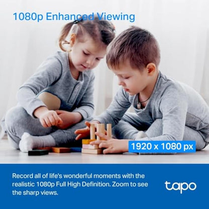 Tapo C200 2-Pack 1080p Pan/Tilt Indoor Camera, Baby Monitor, Motion Detection, Customizable Privacy Mode, 2-Way Talk, Night Vision, Cloud and Local Storage, Works With Alexa and Google, No Monthly Fee