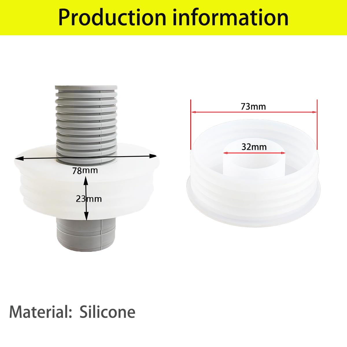 Qrity 1 PCS Silicone Hose Stopper, Drain Pipe Seal Deodorant, Sewer Sealing Ring Connector for Kitchen Drain Pipe, 75mm