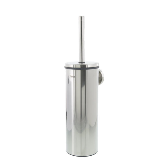 Tiger Boston Toilet Brush and Holder, Stainless Steel Polished, Chrome, 9.3 x 35.6 x 12.6 cm