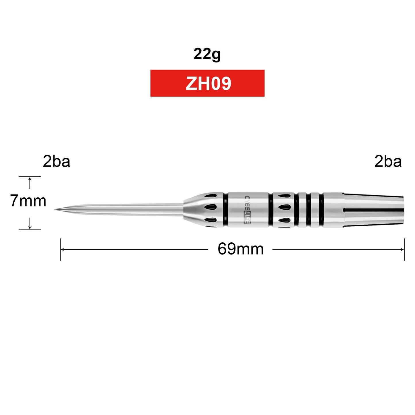 CyeeLife 20g Tungsten Steel Dart Barrels 90% 2BA