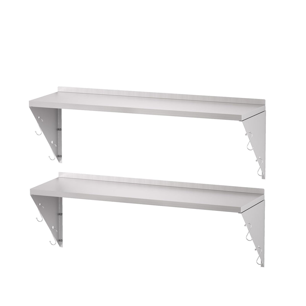 TAIMIKO Stainless Steel Wall Shelf 120x30cm 2PCS