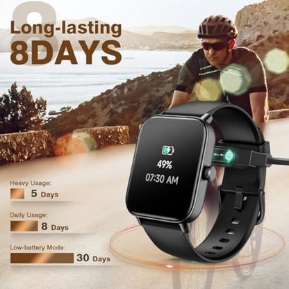 Smart Watch for Men Answer/Make call & Alexa Built-in, 1.8" Fitness Watch Women with 100+ Sport Modes & IP68 Waterproof, Fitness Tracker with Heart Rate Sleep Monitor, Step Counter for iOS Android