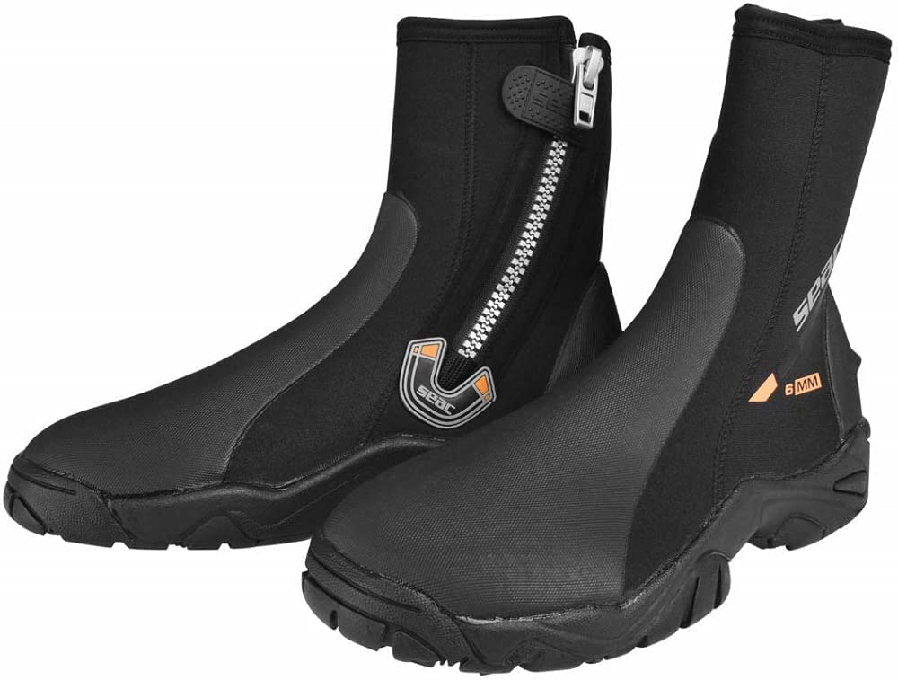 SEAC Pro HD 6mm Neoprene Wetsuit Boots with Side Zipper, Large