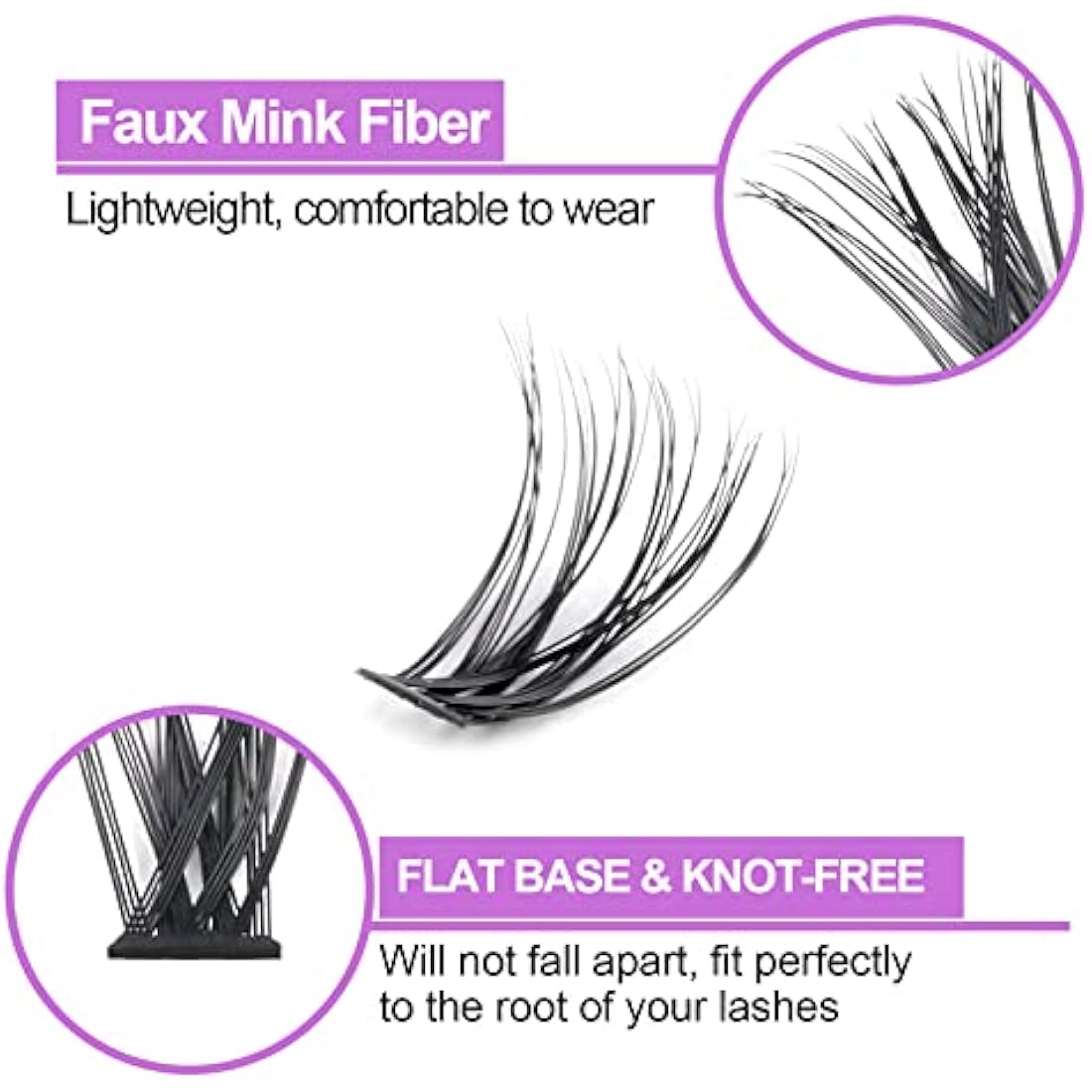 Cluster Eyelash 240pcs 40D 0.07 D Curl 10mm Cluster Eyelashes Extensions, Soft Individual Lashes Natural False Eyelashes Clusters DIY Eyelash Extension At Home (10mm, 40D-D-0.07)