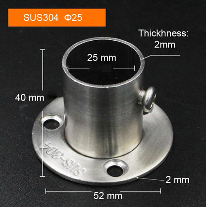 zalati Wardrobe Brackets 4pcs Rail Supports Hanging Pole Tubes Rod End Sockets Flange Holders for Closet Curtain Kitchen Bathroom Balcony - 25mm