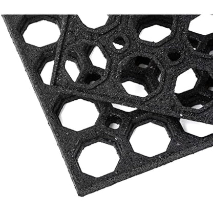 Honeycomb Outdoor Rubber Doormat Boot Scraper Front Door Mat, Heavy Duty Recycled Rubber with Drainage Holes, Anti Fatigue Dirt Scraper Playground Garden Matting (120x80cm, 1.3cm Thick, Extra Large)