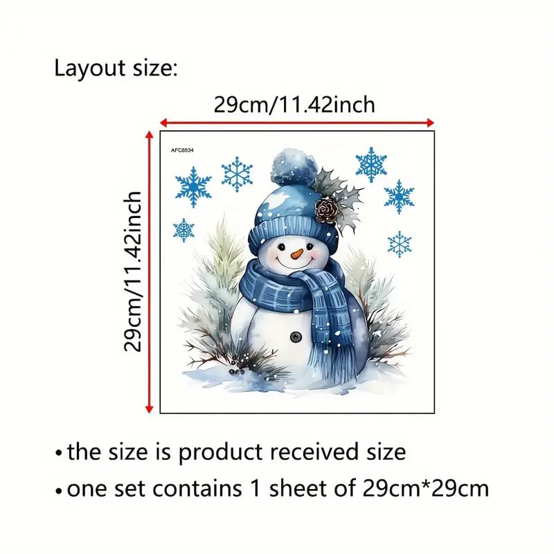 Christmas Snowman Snowflake Toilet Cover Sticker Decals,Fish Bird Flower Leaf Waterproof Toilet Lid Tank Seat Decals Cistern Self-Adhesive Bathroom