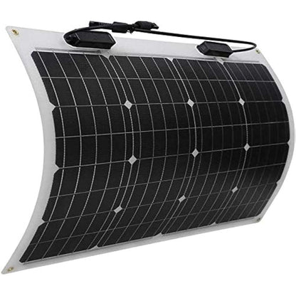 Renogy Flexible Solar Panel 50 Watt 12 Volt Monocrystalline Semi-Flexible Bendable Mono Off-Grid Charger for Marine RV Cabin Van Car Uneven Surfaces,Black