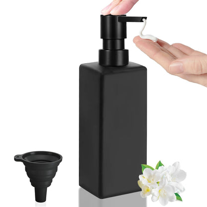 Guokanfly 350ml Black Soap Dispenser, Bathroom Glass Shower Gel Dispenser
