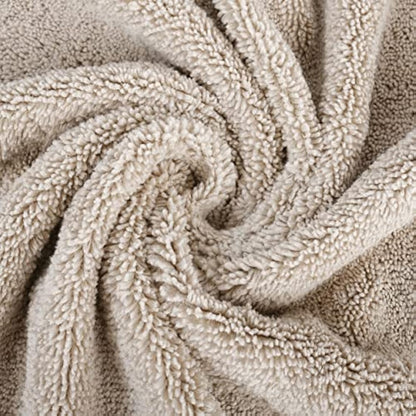 POLYTE Premium Quick Dry Lint Free Microfibre Bath Sheet, Pack of 2 (Beige, 89x178 cm)