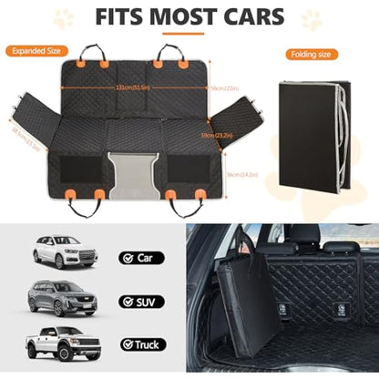 ANOSOSPECIAL Back Seat Extender,Dog Car Seat Cover,Waterproof Pet Hammock Travel Bed,Durable Camping Air Mattress,Non Inflatable Car Bed Mattress Easy Clean for SUV Truck (Black)