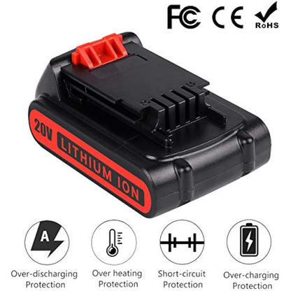Geelink 3.0Ah Lithium Ion Battery Replacement for Black and Decker 18V LBXR20 BL1518-XJ LB20 LST201 LBX20 LSW20 Cordless Tool Batteries Pack